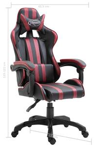 VidaXL Sedia da gioco in ecopelle rosso vino
