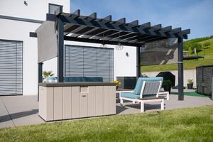 Contenitore da giardino in plastica Lifetime 570 litri Contenitore per cuscini e baule da giardino Grigio chiaro 72x151x70 cm