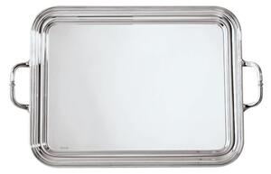 Vassoio rettangolare in alpacca argentata linea CONTOUR Sambonet 50x38 cm - Peso 1,4 kg inox lucidato a specchio