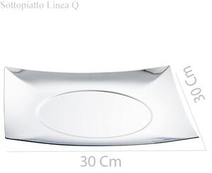 Sottopiatto quadrato in acciaio inox 18.10 lucido 30x30 cm Linea Q Sambonet finitura inox lucido