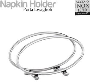 Portatovaglioli in 18/10 linea Bamboo Sambonet 24xh61,8 cm -Peso 0,17 kg inox lucidato a specchio