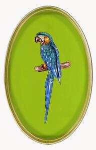 Vassoio decorativo dipinto a mano con motivo pappagallo Fauna