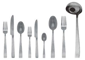 Servizio Posate in acciaio inox 18/10 finitura Inox VINTAGE 75 Pezzi Monoblocco FLAT 12 posti tavola, inox VINTAGE