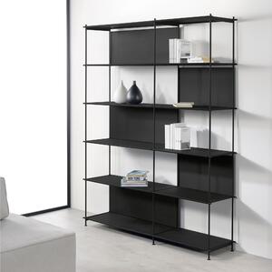 Libreria E Mensole Composizione MUSA 156x37xh200 cm struttura Moderna A vista Nero Sabl� ripiani Metallo Nero Sabl�