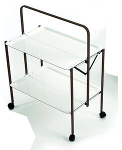 Carrello Portavivande richiudibile in soli 6 cm SELECT 64x42xh82cm Struttura Bianco vassoi in formica
