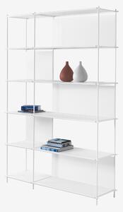 Libreria E Mensole Composizione MUSA 141x37xh200 cm struttura Moderna A vista struttura Bianco Sabl� ripiani Metallo Bianco Sabl�