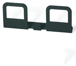 Appendiabiti da parete due posti in Acciaio 20x5xh5 cm verniciato HANG colore Titanio sabbiato
