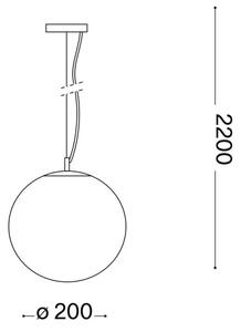 Ideal Lux - Lampadario a sospensione con filo MAPA 1xE27/42W/230V diametro 20 cm oro/fumé