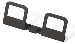 Appendiabiti da parete due posti in Acciaio 20x5xh5 cm verniciato HANG colore Cioccolato sabbiato