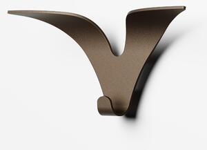 Appendiabiti da parete in Acciaio verniciato 26x5,5xh12 cm JONATHAN colore Bronzo Sabl�
