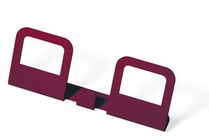 Appendiabiti da parete due posti in Acciaio 20x5xh5 cm verniciato HANG colore Marsala sabbiato