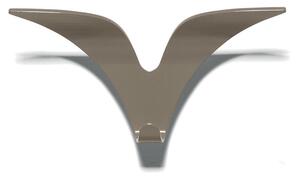 Appendiabiti da parete in Acciaio verniciato 26x5,5xh12 cm JONATHAN colore Grigio Tortora