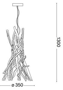 Ideal Lux - Lampadario a sospensione con filo DRIFTWOOD 1xE27/60W/230V guava