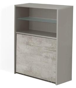 Libreria 96x37,5xh125 cm con tavolo chiudibile e sei sedie ZETA O FIRST chiudibili