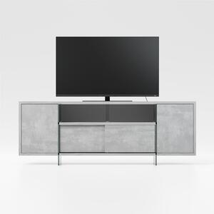 Mobile porta-TV con struttura realizzata in laminato Ecologico MOVIE spessore 180x45x h65 cm ante e scorrevoli da 18 mm colore cmento