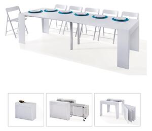 Composizione marvel plus 1 Tavolo consolle con 6 sedie e carrello porta sedie Dimensioni chiuso 45x90x75h Dimensioni apertura massima 285x90x75h cm