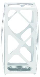 Portaombrelli in acciaio Verniciato Basket 24x24xh53 cn con vaschetta inox salvagoccia Bianco sabl�