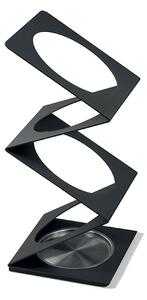 Portaombrelli Molla in acciaio verniciato 25x25xh56 cm con vaschetta salvagocce in acciaio inox Titanio sabl�