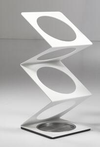 Portaombrelli Molla in acciaio verniciato 25x25xh56 cm con vaschetta salvagocce in acciaio inox Bianco