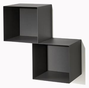 Libreria a 2 cubi accoppiati TWIN 45x25xh45 cm posizionabile a muro Personalizzando Struttura e Fondo in tantissimi colori e composizioni