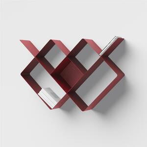 Libreria componibile MONDRIAN in alluminio e acciaio verniciati 118xh118 cm elemento 22 elemento 22 Marsala Sabl� fondo Marsala Sabl� elemento 25 Marsala Sabl�