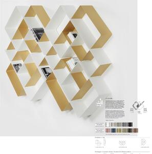 Libreria componibile MONDRIAN 6 in alluminio e acciaio verniciati 118xh118 cm elemento 0/75 Bianco Sabl� fondo Bianco Sabl� elemento 25 Bianco Sabl�