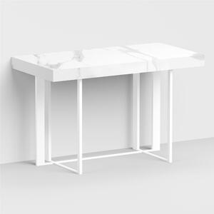Srivania con Stuttura in acciaio tubolare Dimensioni 100x60xh75 cm SUPRA Bianco Sabl� laminato Marmo Bianco Fiorentino