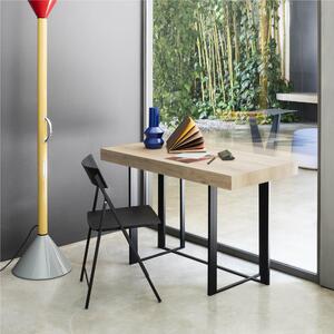 Srivania con Stuttura in acciaio tubolare Nero Dimensioni 100x60xh75 cm SUPRA struttura nero laminato rovere Naturale