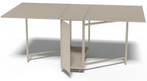 Tavolo chiudibile con portasedie e ruote, Archimede, Dimensioni 172x92x h73 cm richiudibile in 34 centimetri Dotato di Porta di chiusura, ripiano Tortora telaio Tortora consegnato Montato