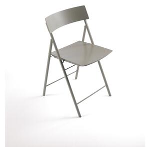PIPER Sedia pieghevole struttura in metallo schienale e seduta in plastica 46x46xh79 cm Altezza da chiusa 90cm tortora