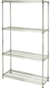 Libreria in KIT-4 Ripiani - Dimensioni 120x35xh168 cm - peso 20,2 kg montante da 2,6 cm Archimede Cromo lucido