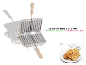 Biscottiera profonda 2 posti elettrica rettangolare 2PZ profonda waffle Dimensioni 20x19x11 cm Disegno profondo, il prodotto permette di ottenere