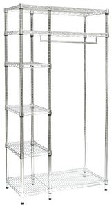 Scaffale Appendiabiti Portaoggetti in Kit 90x45xh180 cm Cromo
