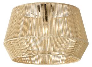 Plafoniera Nera con Paralume in Corda Beige 50/50/30 - Cyl