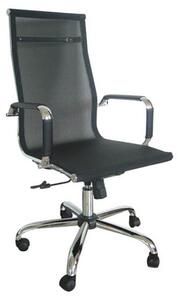 Poltrona presidenziale con braccioli Dallas 54x63xh106-max116 cm -Peso 13,1 kg rivestimento in tecnica traspirante rete nera