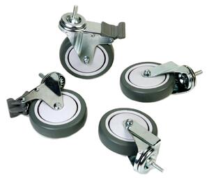 Set 4 Ruote Grandi con Cuscinetto e Gomma �12,5 cm ideali per pavimenti delicati