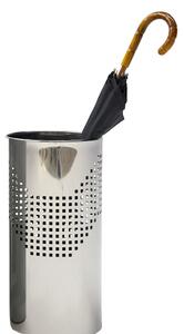 Portaombrelli Forato Quadrotto con Vaschetta raccogli acqua inox 25xh50 cm - L24 inox lucido adatto per esterno
