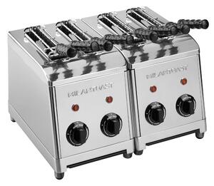 Tostapane a 4 Pinze Milan Toast in acciaio inossidabile 37x30xh22 cm 230V 50/60Hz 2,74kW ideale per sandwiches Con timer di regolazione inox