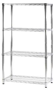 Scaffale libreria 4 ripiani per esterno 35x90xh137 cm inox Diametro 2,6 cm Archimede Cromo lucido