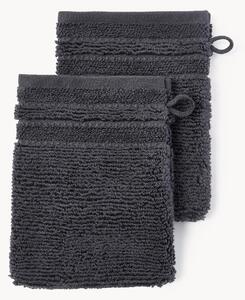 Guanti da bagno con bordo rigato Luxe 2 pz