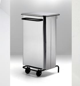 Pattumiera con Ruote 48x46xh76 cm - L70 Rettangola MIDI in acciaio Inox 18/10