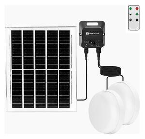 Aigostar - Set 2x plafoniere solari a LED 3,7 V 12000 mAh IP65 + telecomando