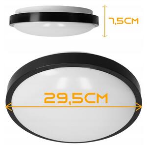 Plafoniera 2xE27/40W/230V diametro 29,5 cm nero