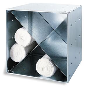 Cubo Sospeso 35x35x35 con divisorio X Colore Alluminio