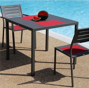 Tavolo Da Giardino impilabile DORIO Dimensioni 80x80xh75 cm - Peso 14,3 kg struttura in acciaio trattato antiruggine 100x100 riciclabile colore grigio antracite