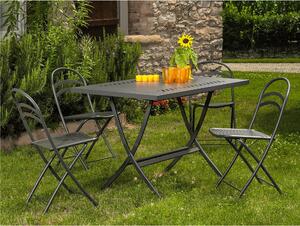 Tavolo Da Giardino richiudibile Hermes 160 Dimensioni 160x80xh75 cm - Peso 21,9 kg struttura in acciaio con piano in lamiera Forata trattato antiruggine 100x100riciclabile colore grigio antracite