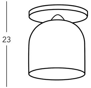 Austrolux Kolarz Chalet plafoniera, Ø 19 cm, bianco/marrone, vetro/legno