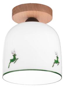 Austrolux Kolarz Chalet plafoniera, bianco/verde cervo, Ø 19 cm