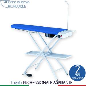 Tavolo da stiro universale riscaldato ed aspirante BF006 128,5x42xh85-90 max cm - peso 17,5 Kg predisposto x attacco per braccetto stiramaniche aspirante