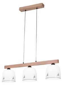 Austrolux Lampada a sospensione Kolarz Chalet, bianco/grigio cervo, lunghezza 88 cm